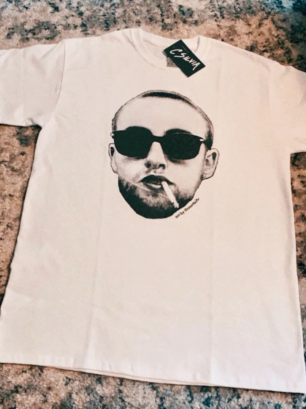 MAC MILLER T-SHIRT OF MY PAINTING (LOCAL ARTIST) GILDAN WHITE MOST DOPE K.I.D.S.